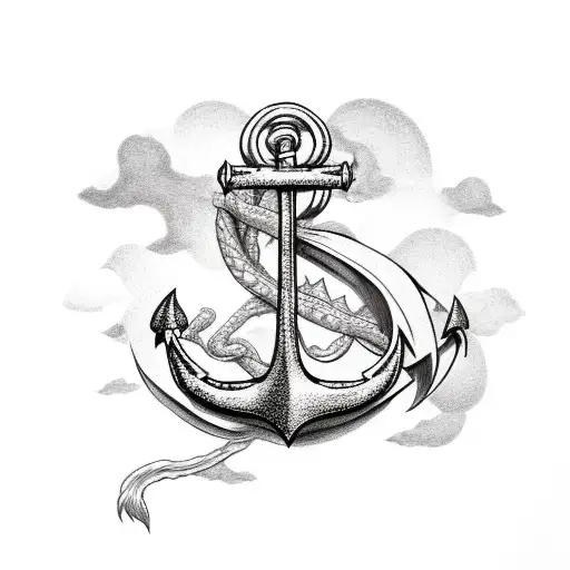 Anchor With A Dragon And The Word Believe Written