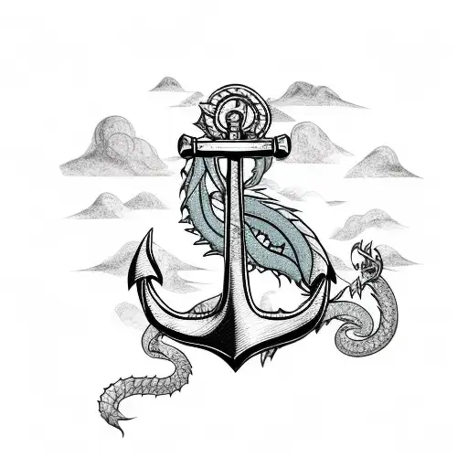 Anchor With A Dragon And The Word Believe Written