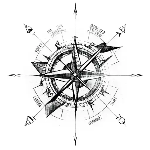 Arrow Through A Compass With An Anchor At The End
