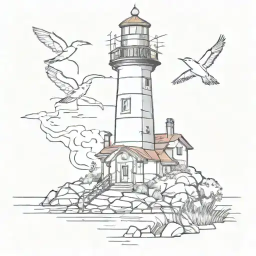 Lighthouse With Bird