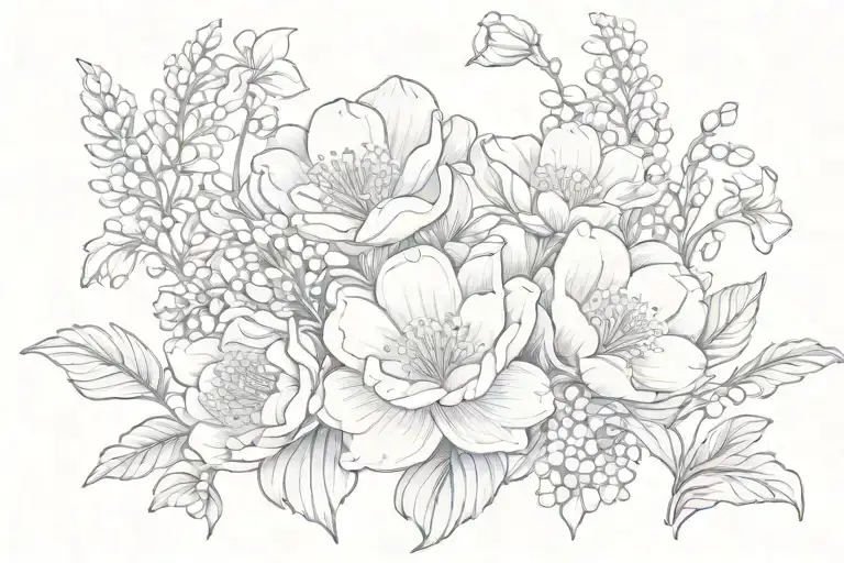 Rose Violet Chrysanthemum Lily Of The Valley Flowers