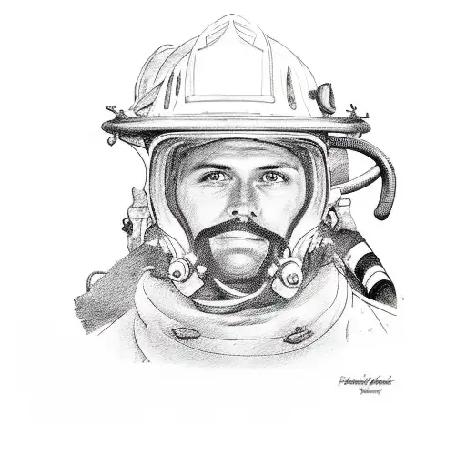 A Portrait Of A Firefighter Heroically Battling Flames In A Scenic American Setting