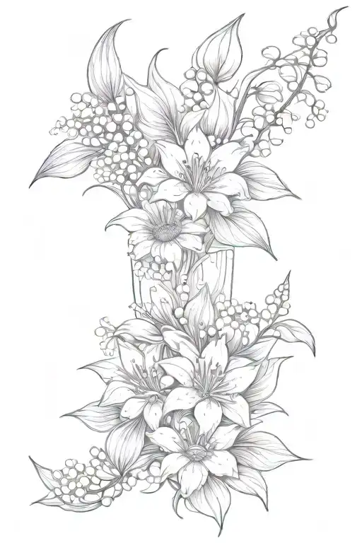 Lily Of The Valley And Sunflower Floral Sleeve