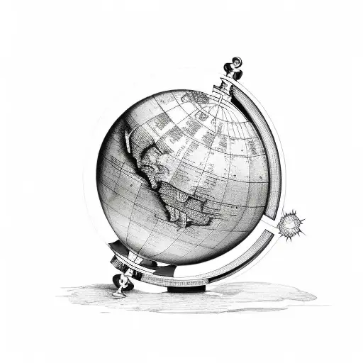 Globe With Cross Behind And Above The Globe