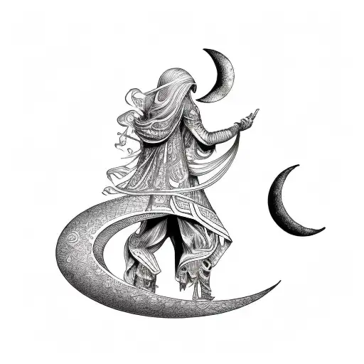 Crescent Moon With Cm