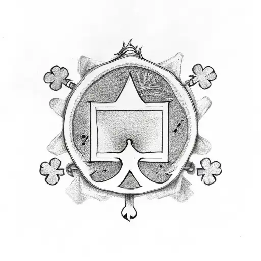 Ace Of Clubs With A 4 Leaf Clover