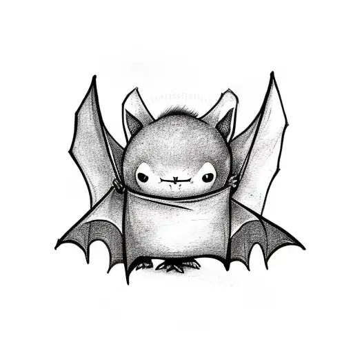 Cute Bat Hugging A Plushie