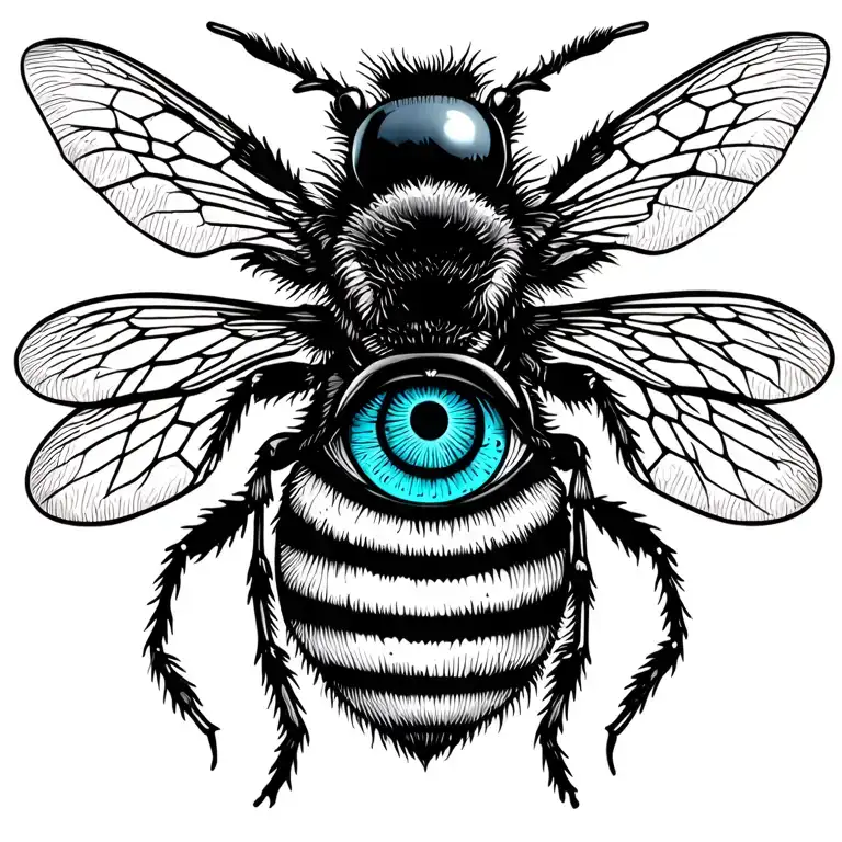 Bee And Honeycomb With Third Eye Inside