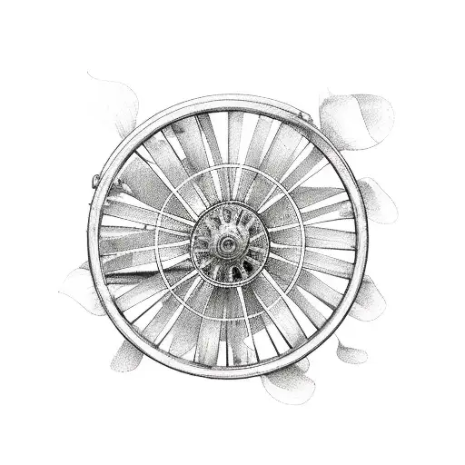Motorbike Wheel With Lily Flowers