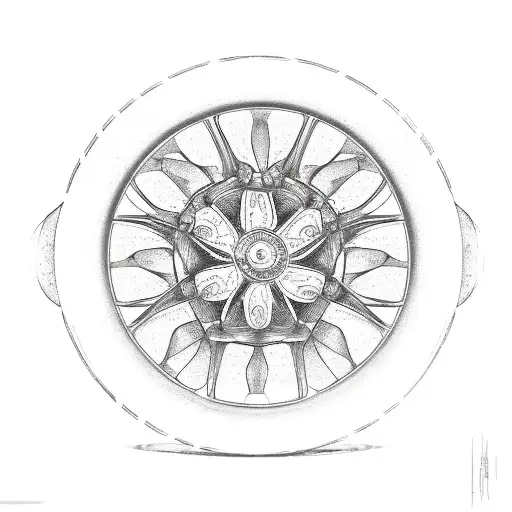 Motorbike Wheel Surrounded By Lily Flowers