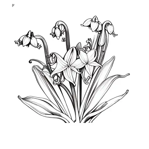 One Daffodil And One Lily Of The Valley Flower