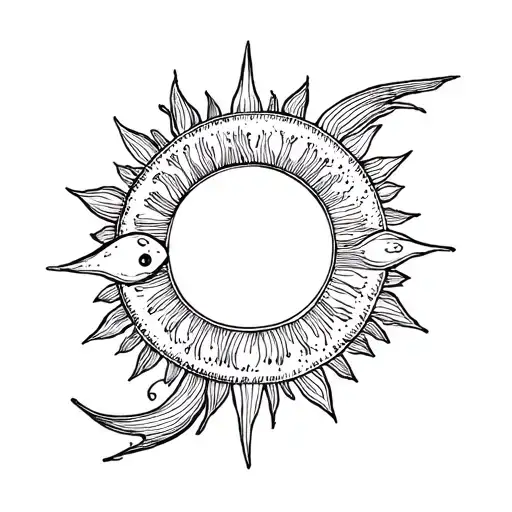 Small Sun And Moon Matching Tattoo Not Merged