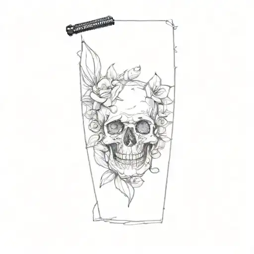 A Skull With Flowers