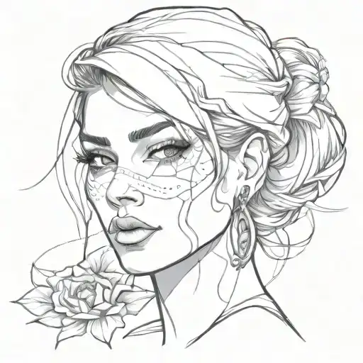 Woman's Face Gangster