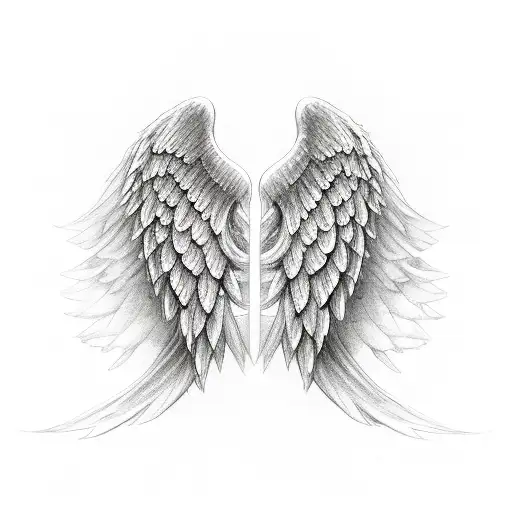 Angel Wings Intertwined With A Sword