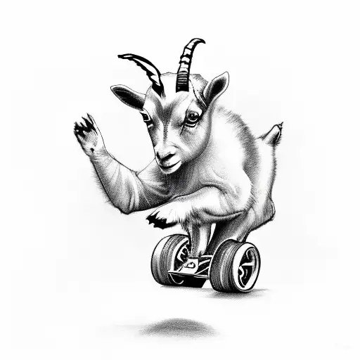 Dancing Baby Goat Dancing On Rollerskates