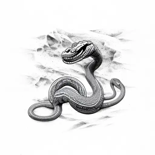 Uroboros Snake In Dark Style With Text Chaos Inside