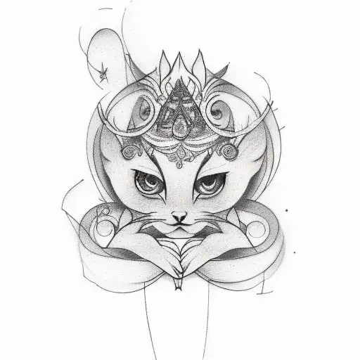 Delicate Tattoo For A Young Girl In Black And White With The Addition Of Pink