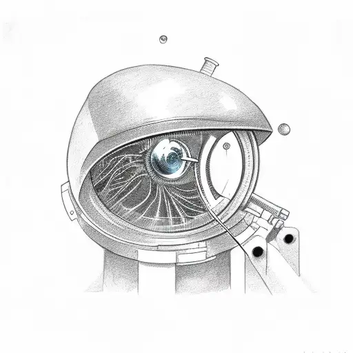 Alien Looking Through A Microscope