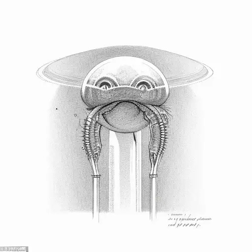 Alien Looking At Humans Through A Microscope
