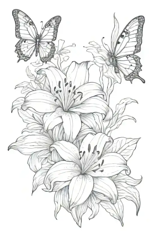 Flower Lily Butterfly