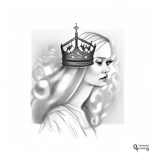 Queen Portrait With Crown