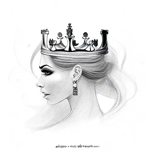Chess Queen Portrait With Crown