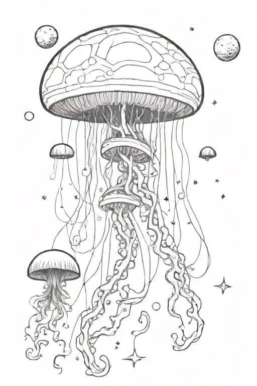 Red Jellyfish In Space