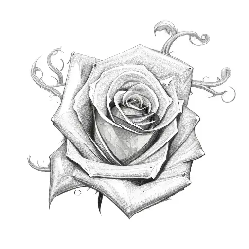 Feminine Sword Wrapped In A Rose Vine