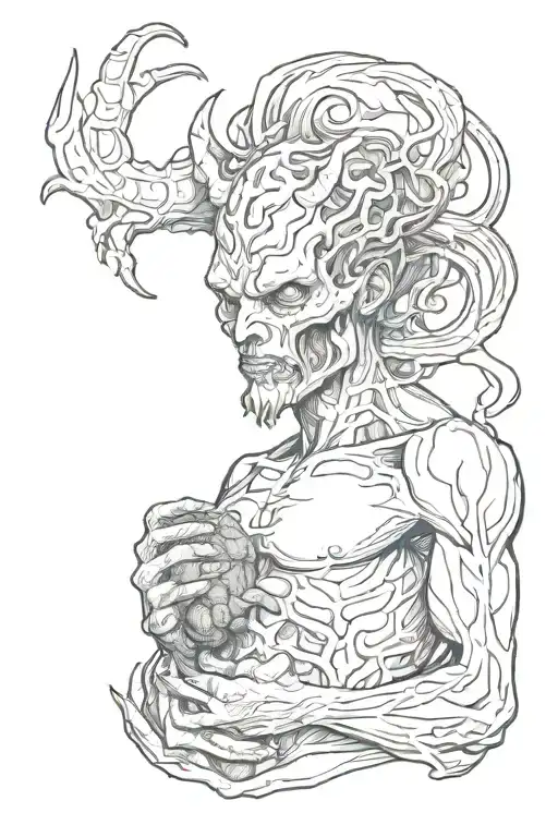 Demon Holding A Brain