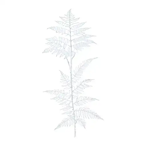 Forest Scene And Ferns At The Bottom