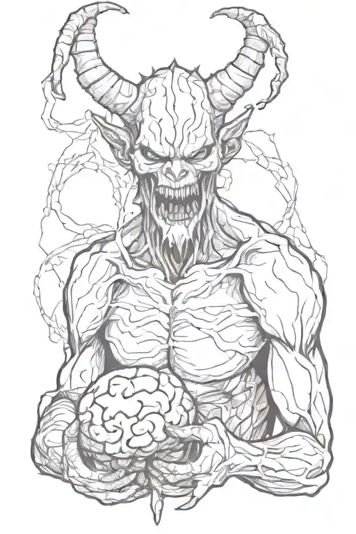 Demon Holding A Brain