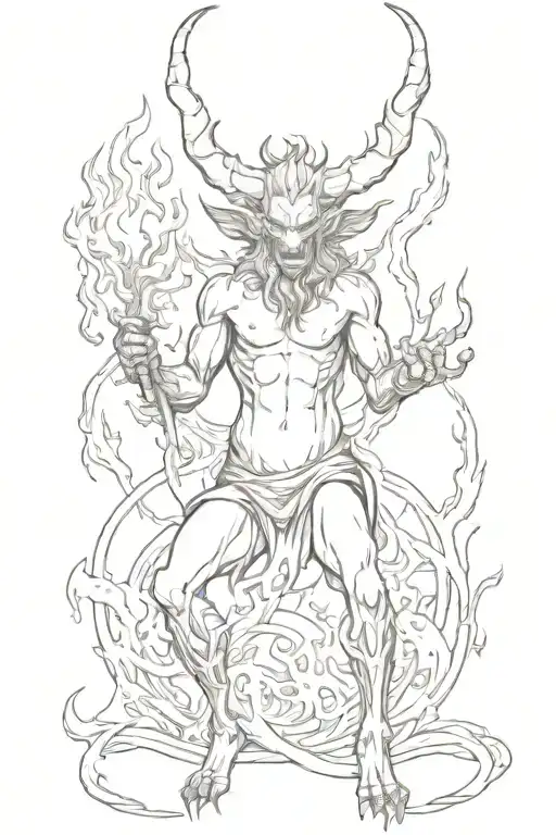 Demon And Fire As A Symbol