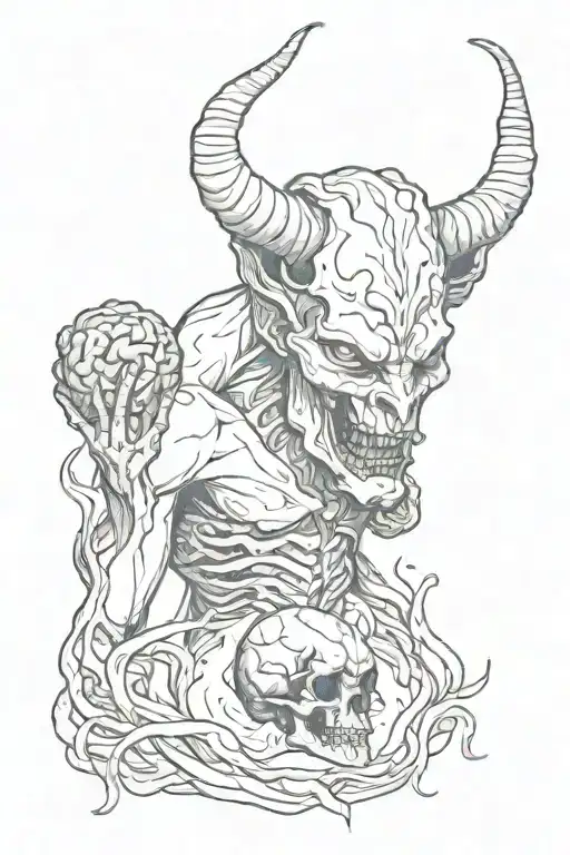 Demon Holding A Brain