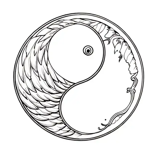 Crow Ying Down Yang Symbol
