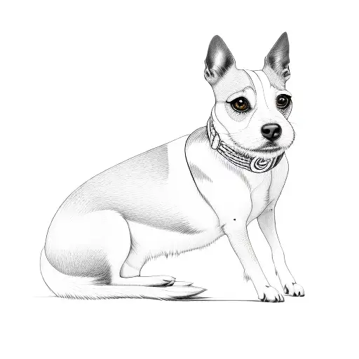 A Jack Russel Dog With Black Circles Around Eyes