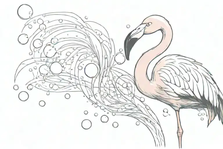 Flamingo Blowing Bubbles Holding