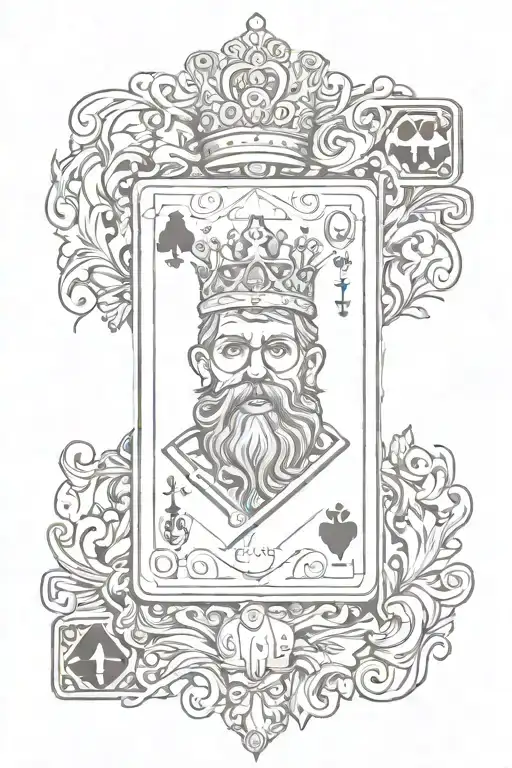 King Of Clubs With Crown On Top