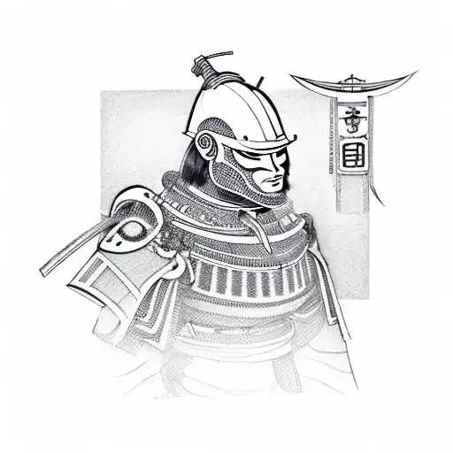 Samurai Warrior With Robotic Enhancements