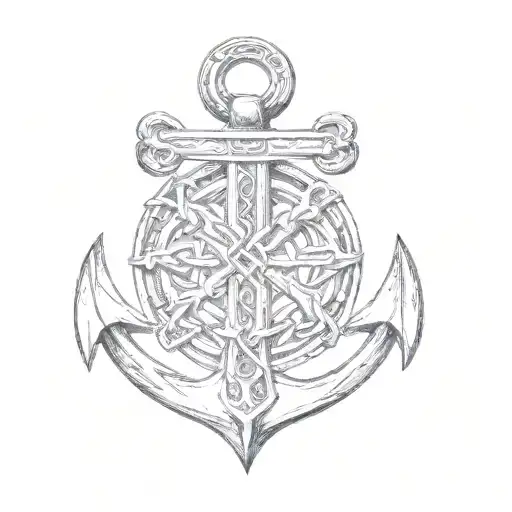 An Anchor With Celtic Knots On It