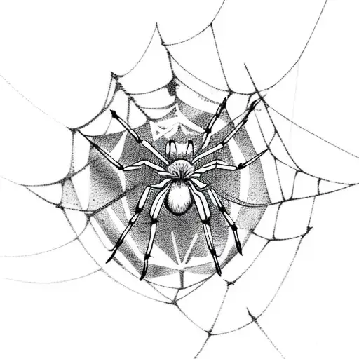 A Spider Spinning A Web With Rose Petals