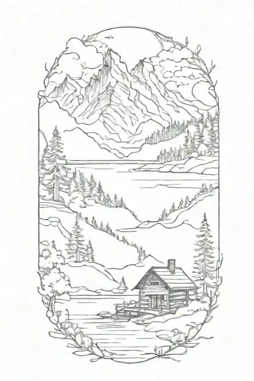 Mountain Lake Forest Cabin