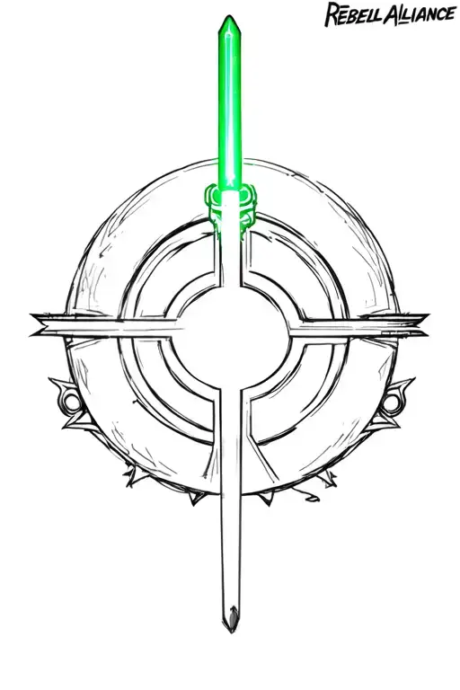 Green Lightsaber With Star Wars Rebel Alliance Symbol