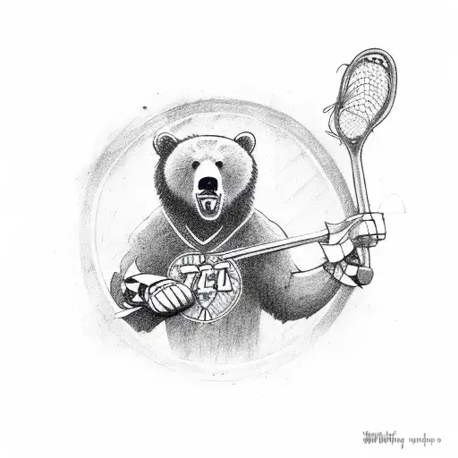 Bear Playing Lacrosse