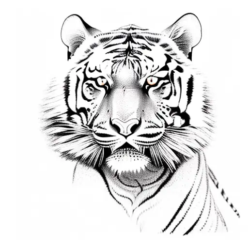 Ferocious Tiger With Firing Face