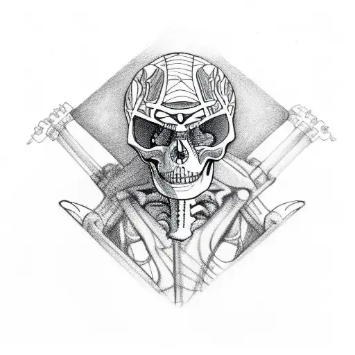 Skeleton And Ktm Bike