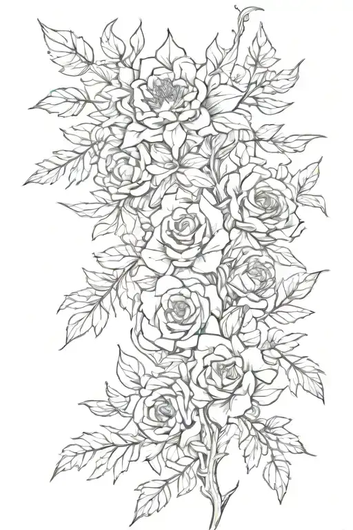 Fineline Floral Spine Piece