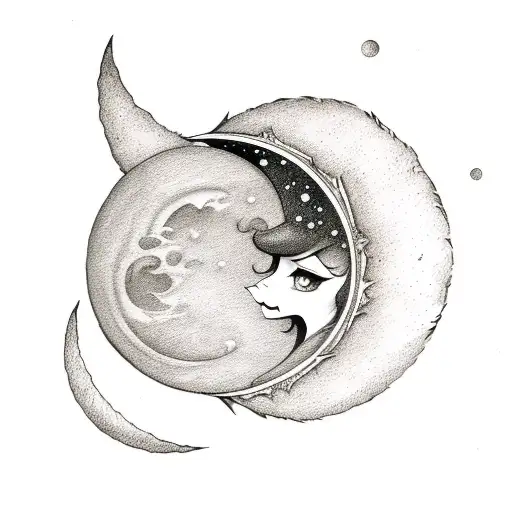 Crescent Moon With Fairy