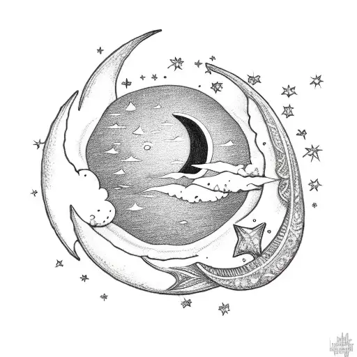 Crescent Moon With Fairy Sitting On It Singing