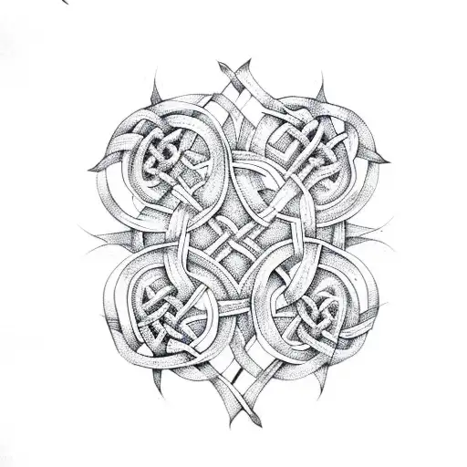 Celtic Knotwork Paislies And Thistles